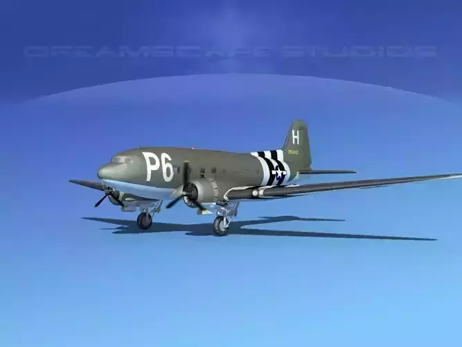 Douglas C-47 Dakota USAAF V1 3D model