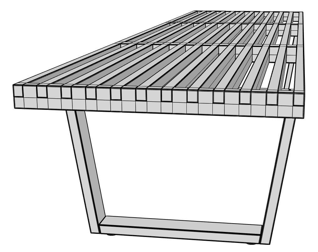 Vitra Nelson Bench 3D model_4