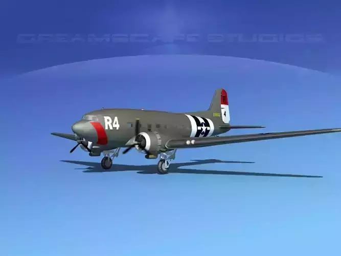 Douglas C-47 Dakota USAAF V3 3D model