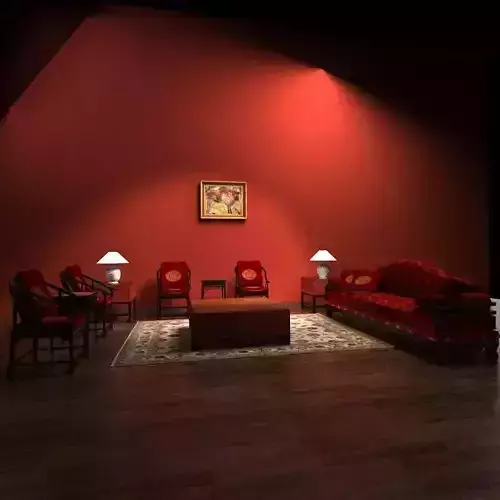 Sofa living room with walls and furniture