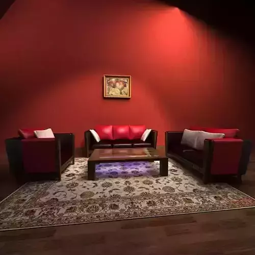Sofa living room with walls and furniture