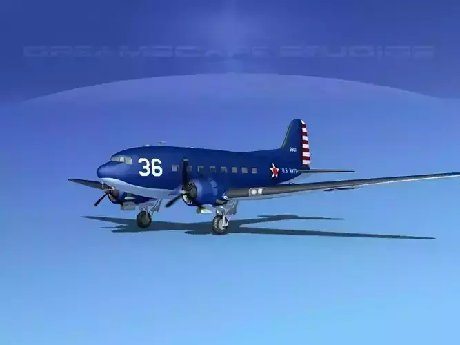 Douglas R-4D Dakota US Navy V1 3D model
