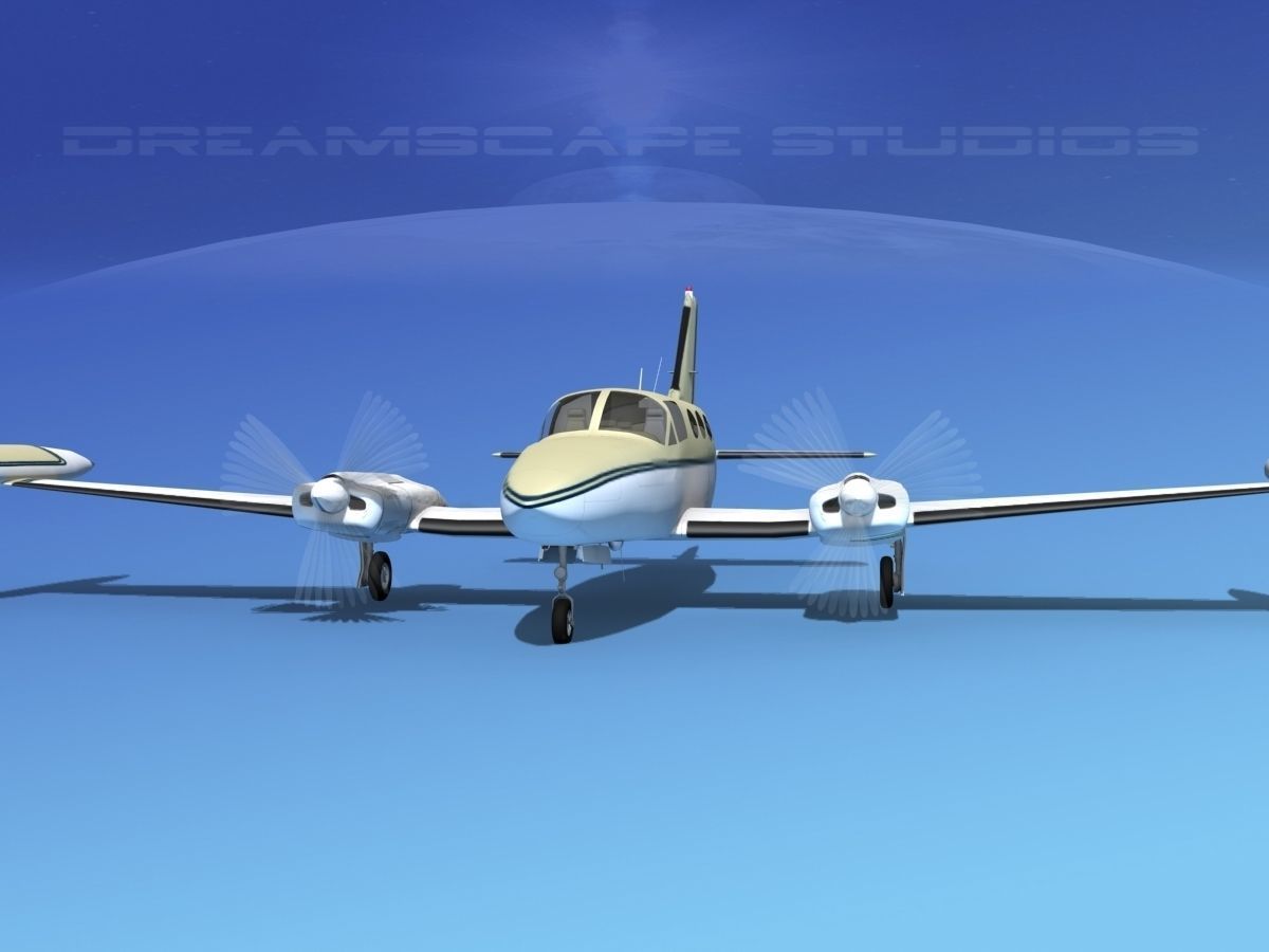 Cessna 414 Chancellor V02 3D model_1