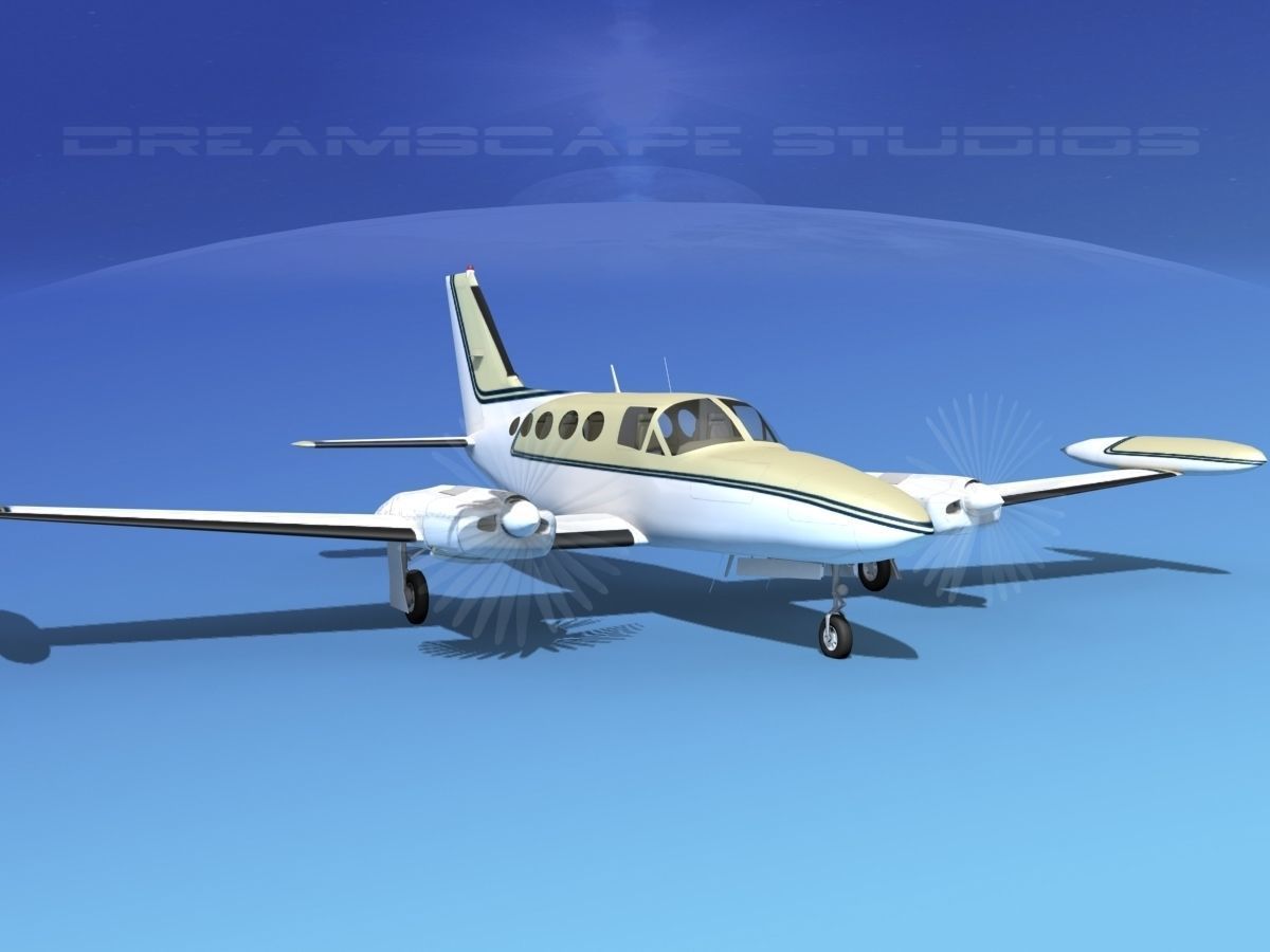 Cessna 414 Chancellor V02 3D model_2