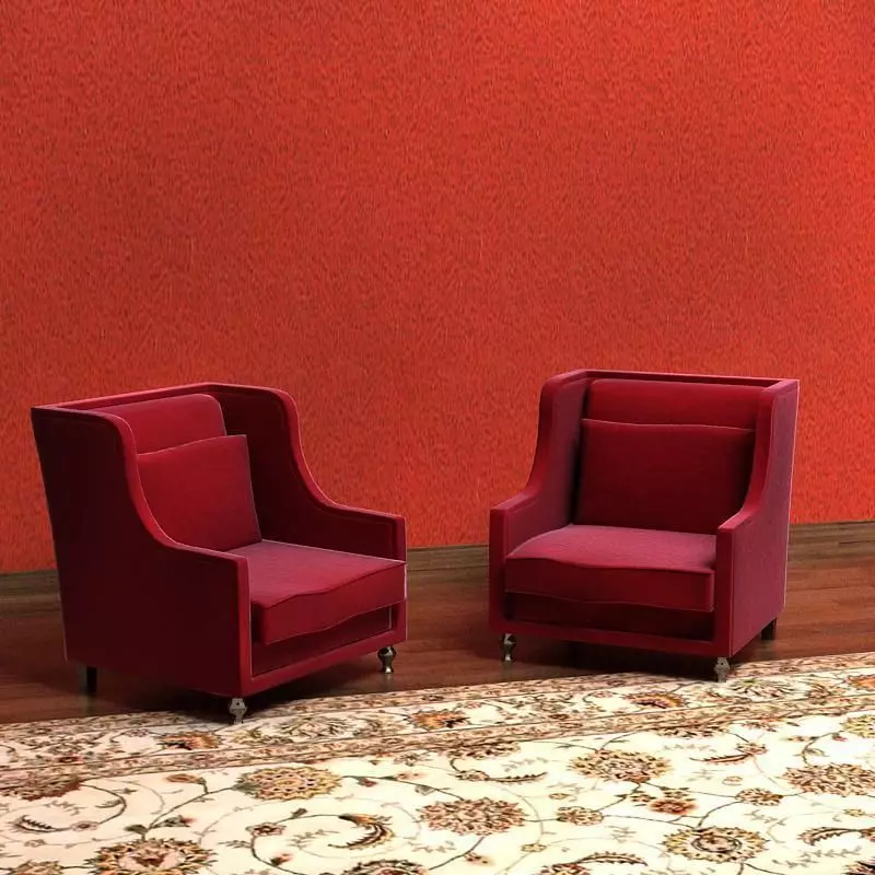 Sofa two armchairs 3D model_0