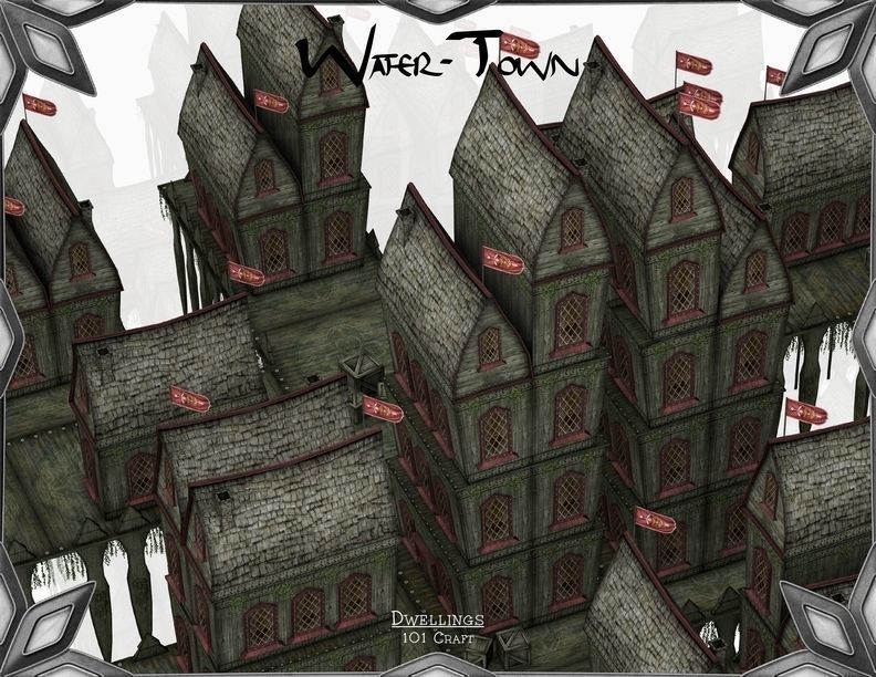 Water-Home wyrm house Low-poly 3D model_2