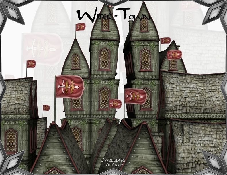 Water-Home wyrm house Low-poly 3D model_3