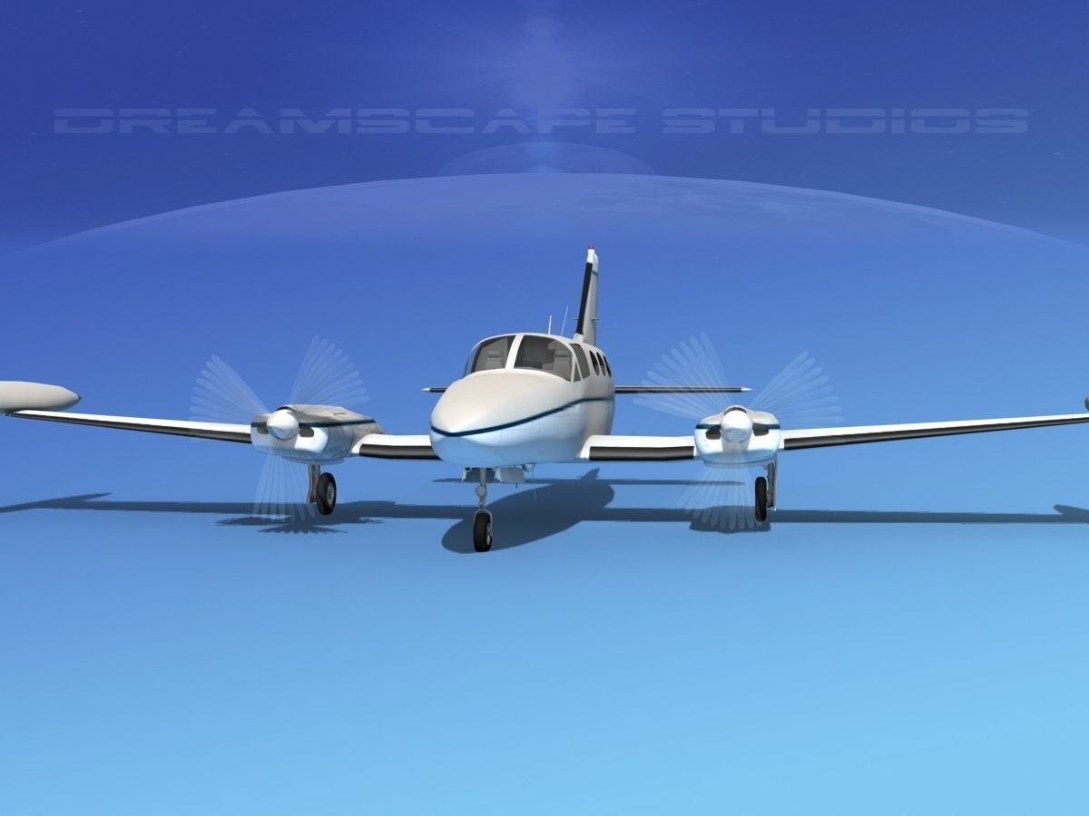 Cessna 414 Chancellor V04 3D model_1