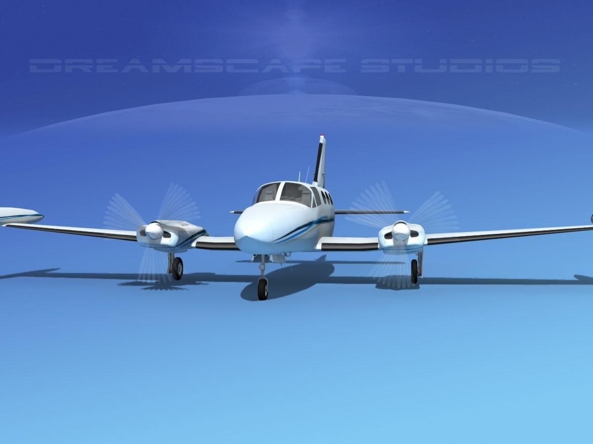 Cessna 414 Chancellor V05 3D model_1