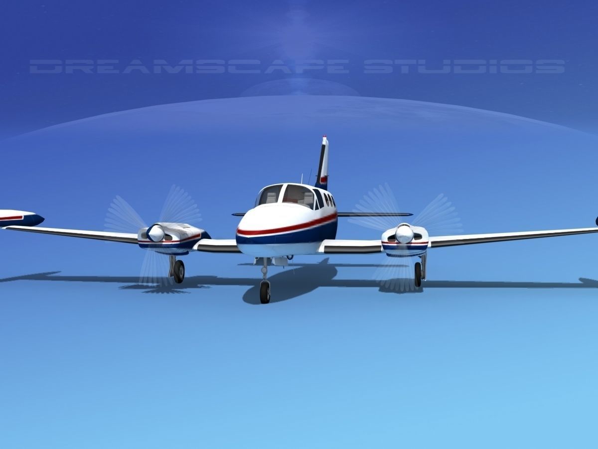 Cessna 414 Chancellor V08 3D model_1