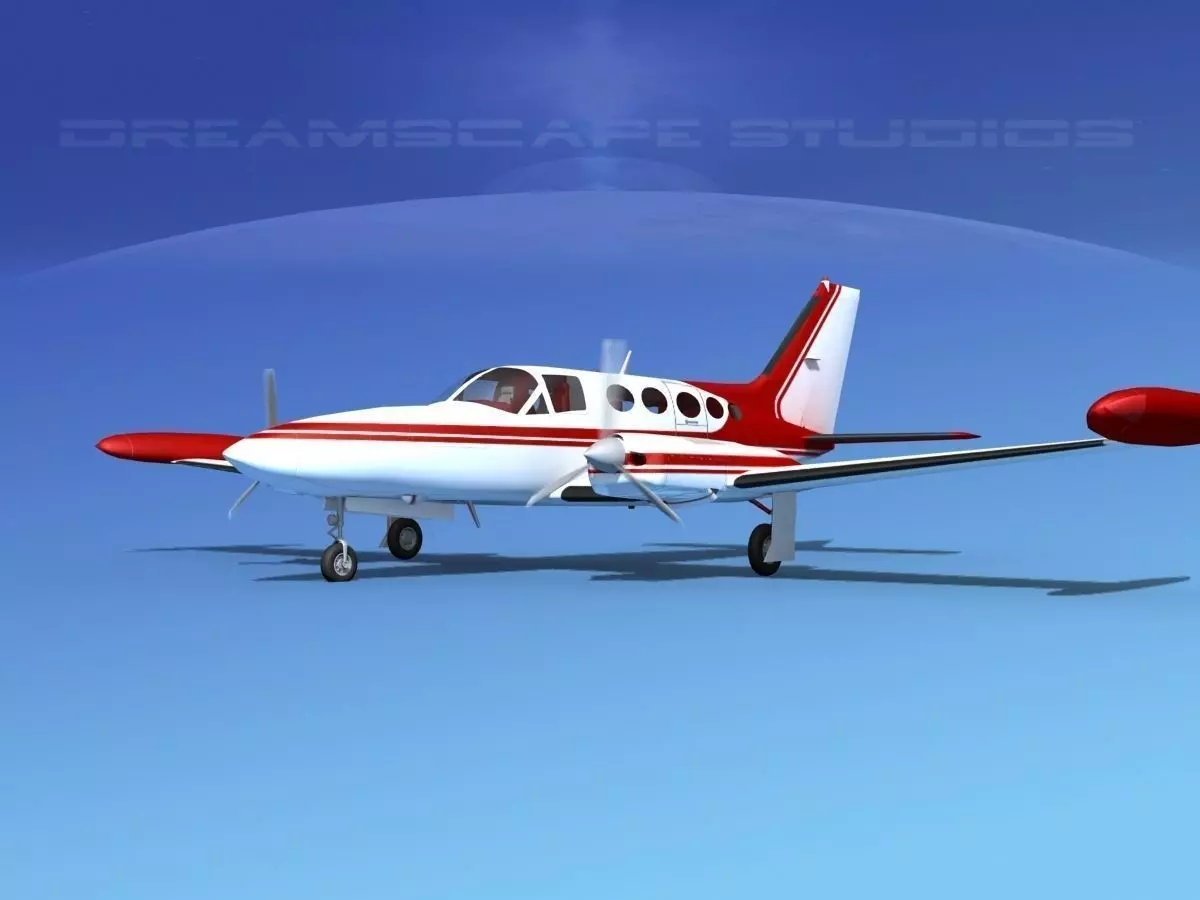 Cessna 414 Chancellor V12 3D model_0