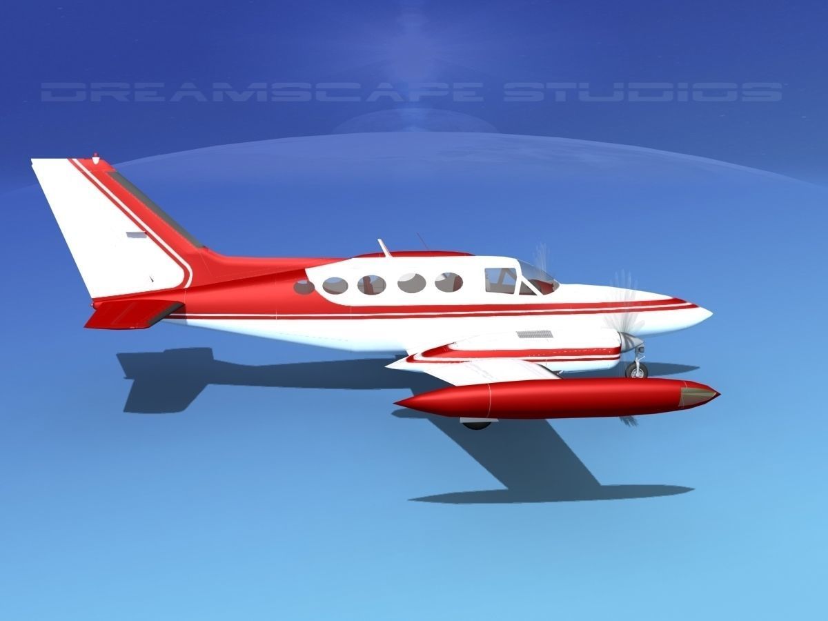 Cessna 414 Chancellor V12 3D model_4