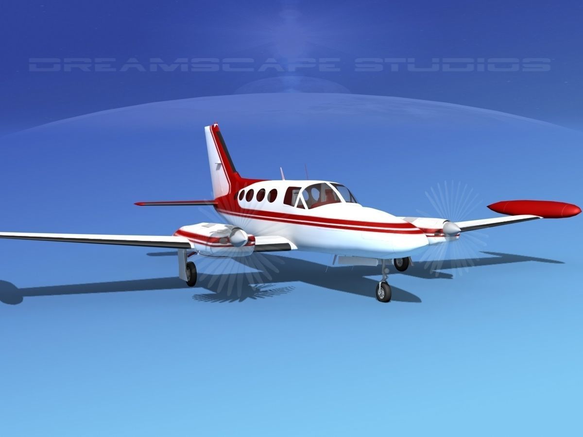 Cessna 414 Chancellor V12 3D model_2