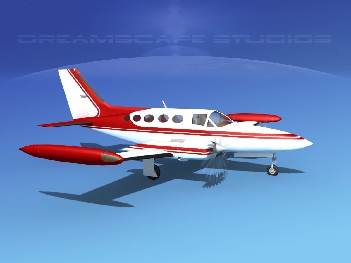 Cessna 414 Chancellor V12 3D model_3