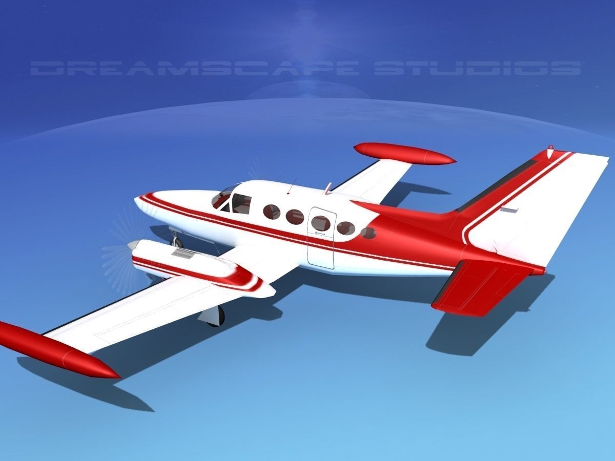 Cessna 414 Chancellor V12 3D model_8