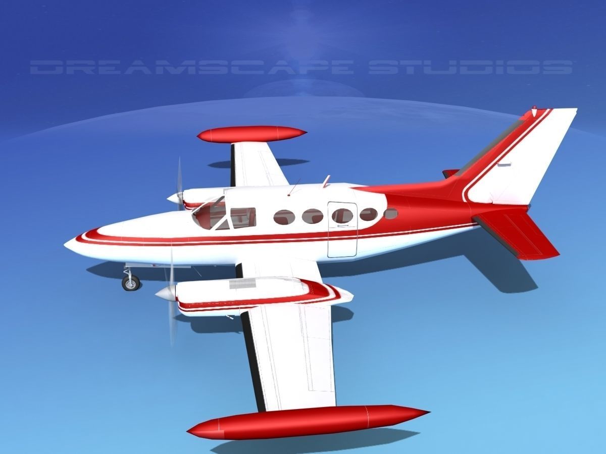 Cessna 414 Chancellor V12 3D model_9