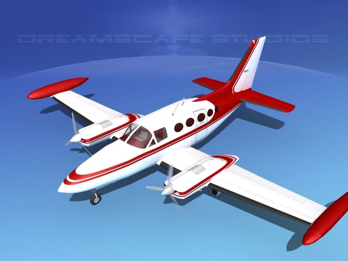 Cessna 414 Chancellor V12 3D model_10