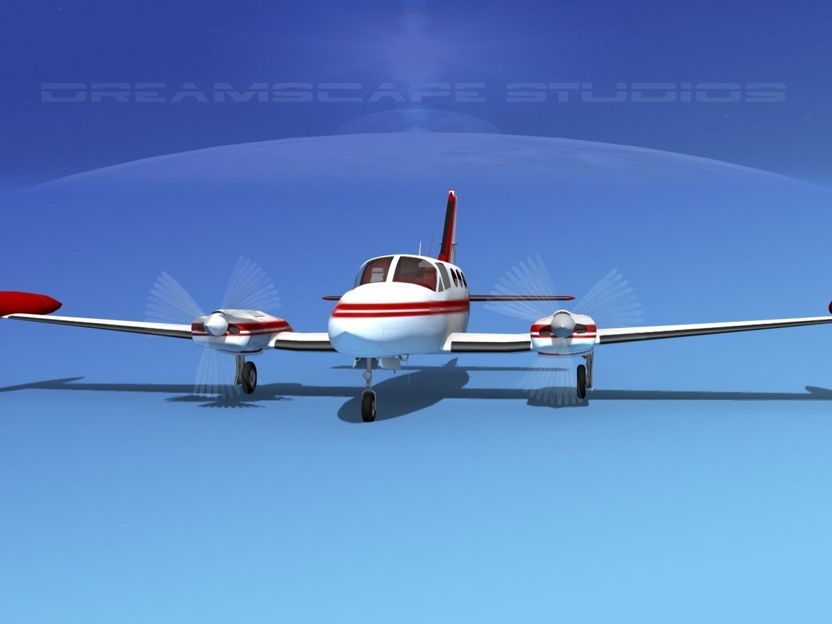 Cessna 414 Chancellor V12 3D model_1