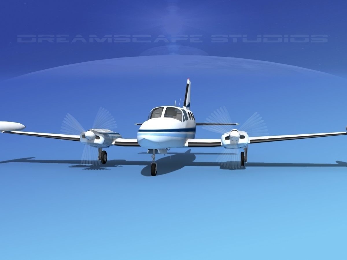 Cessna 414 Chancellor  V13 3D model_1