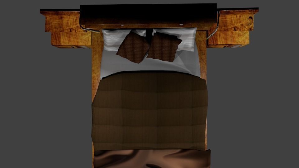 Bed Modern Design Low-poly 3D model_1