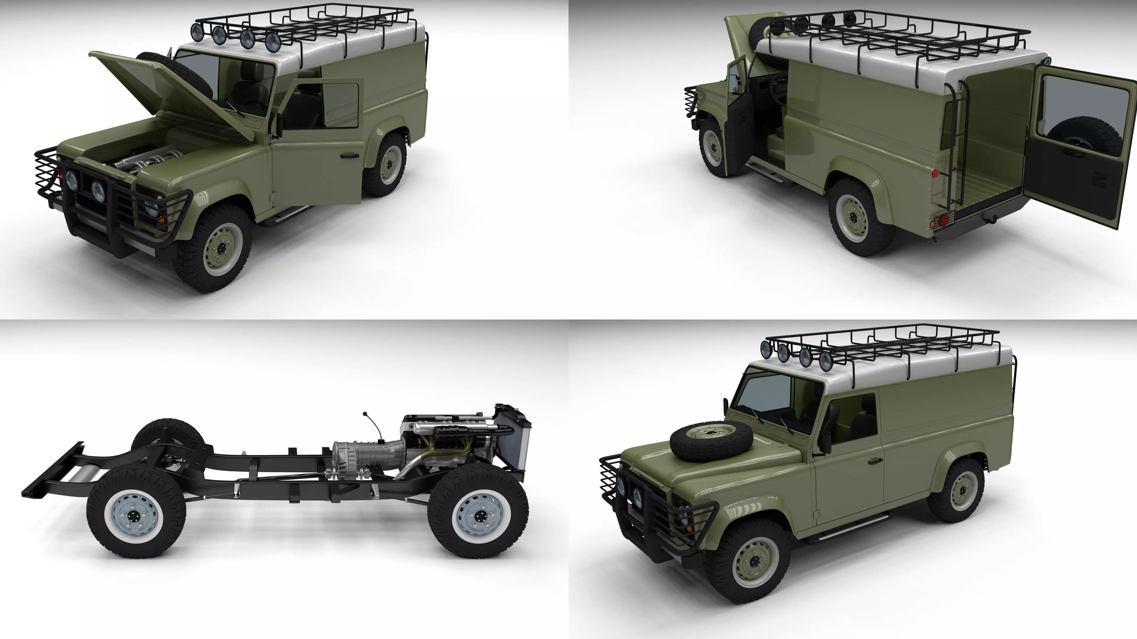 Full Land Rover Defender 110 Hard Top 3D model