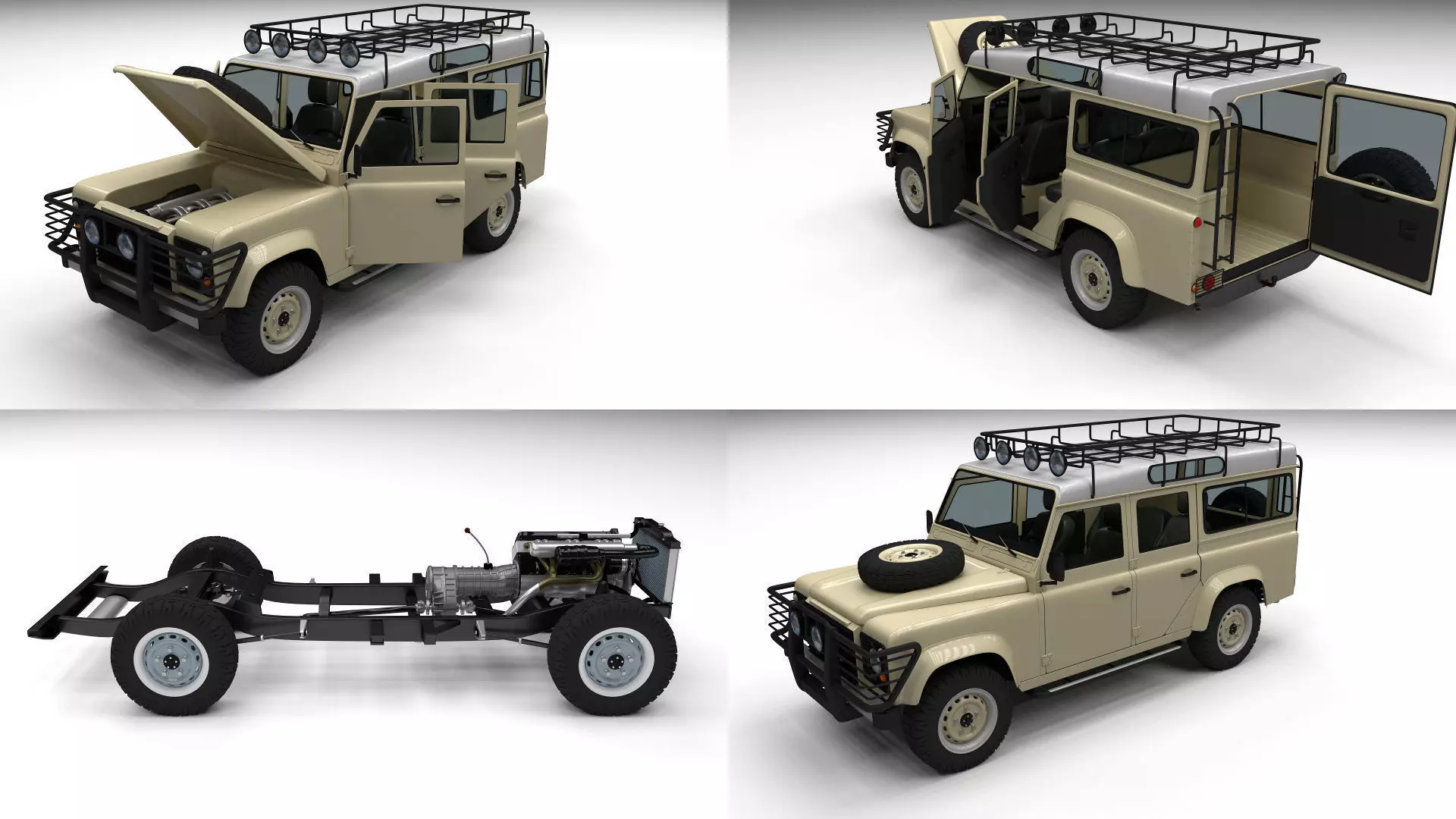 Full Land Rover Defender 110 Station Wagon 3D model