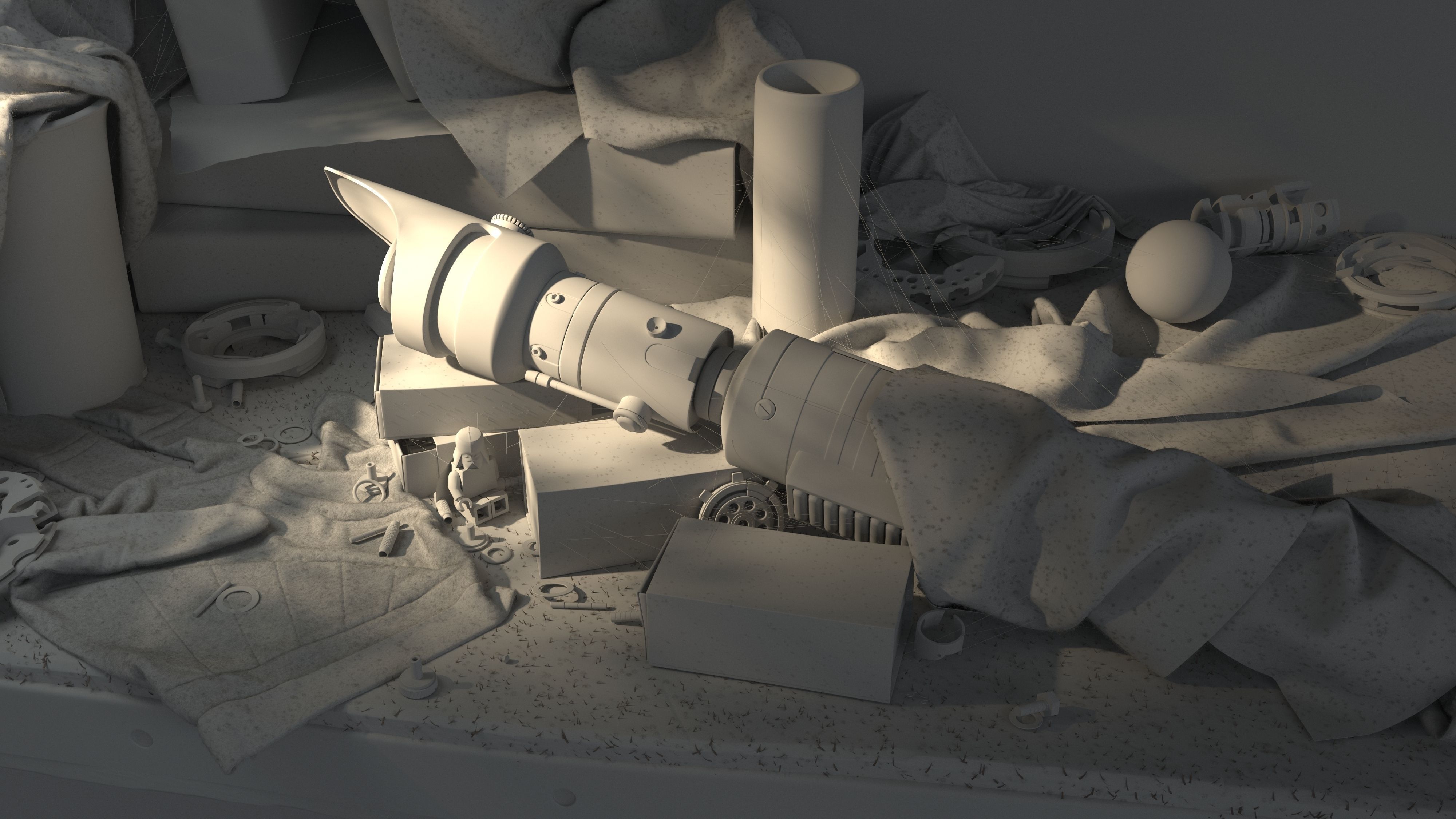 Lightsaber weapon in game dota 3D model_1