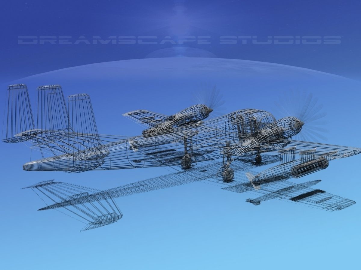 Grumman OV-1D Mohawk Unmarked 3D model_12