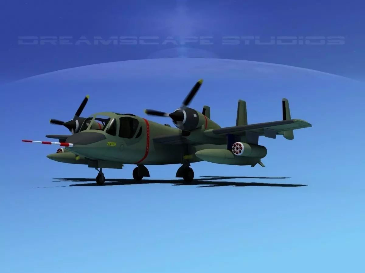 Grumman OV-1D Mohawk Unmarked 3D model_0