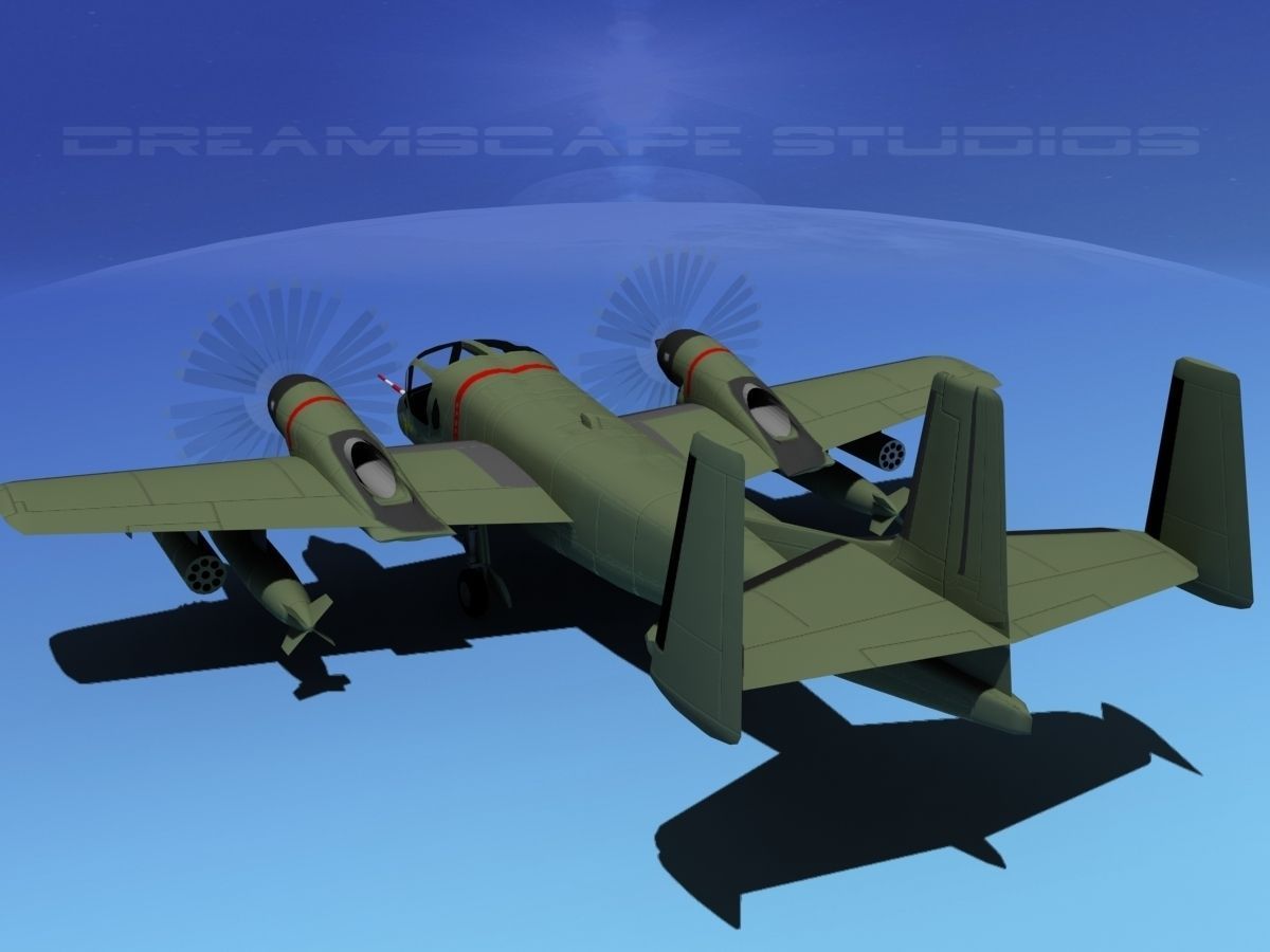 Grumman OV-1D Mohawk Unmarked 3D model_7