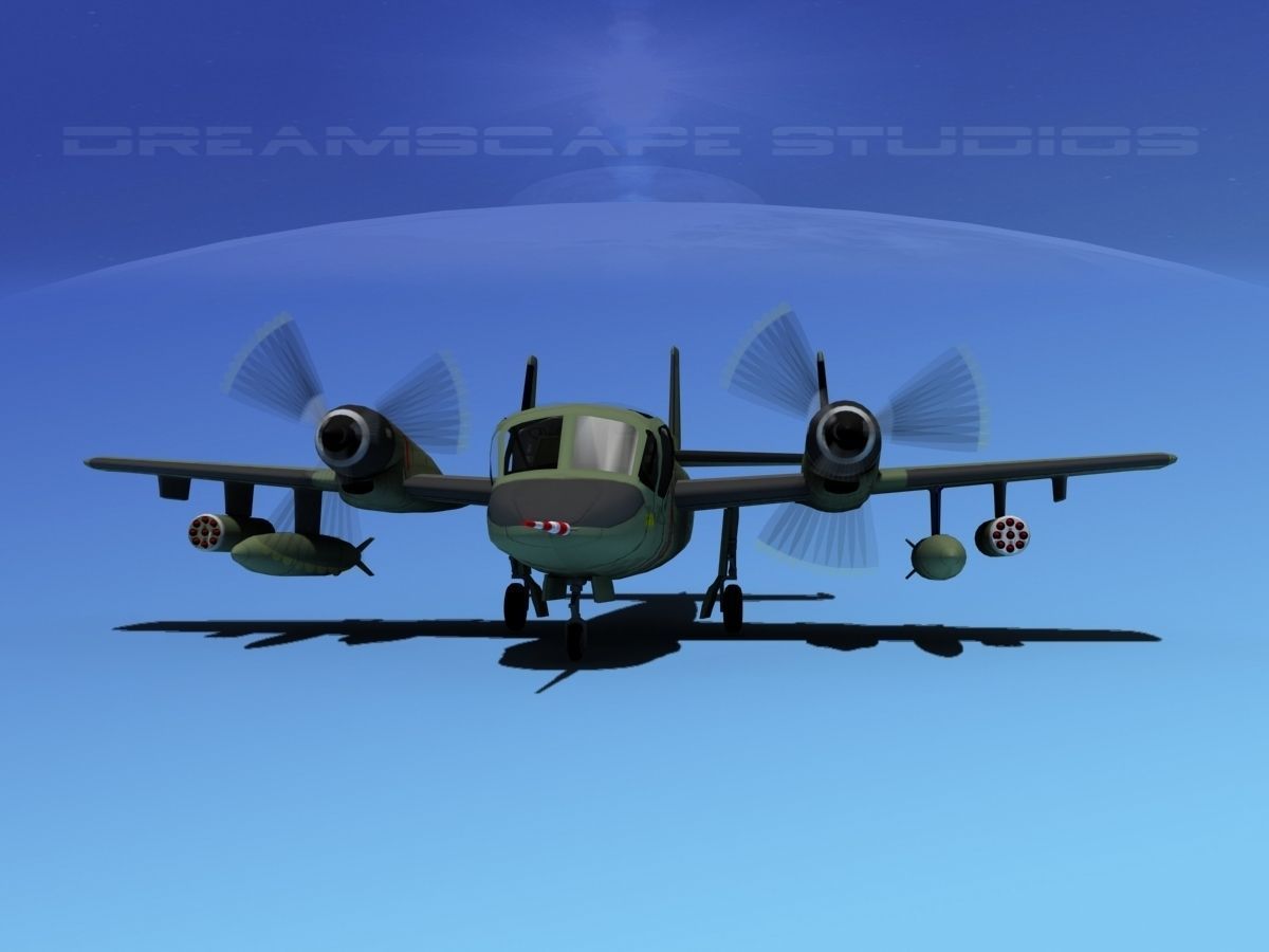 Grumman OV-1D Mohawk Unmarked 3D model_1