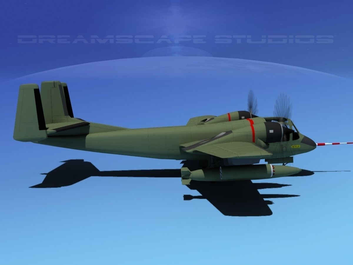 Grumman OV-1D Mohawk Unmarked 3D model_4