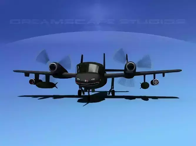 Grumman OV-1D Mohawk V03 3D model Grumman OV-1D Mohawk V03 3D model