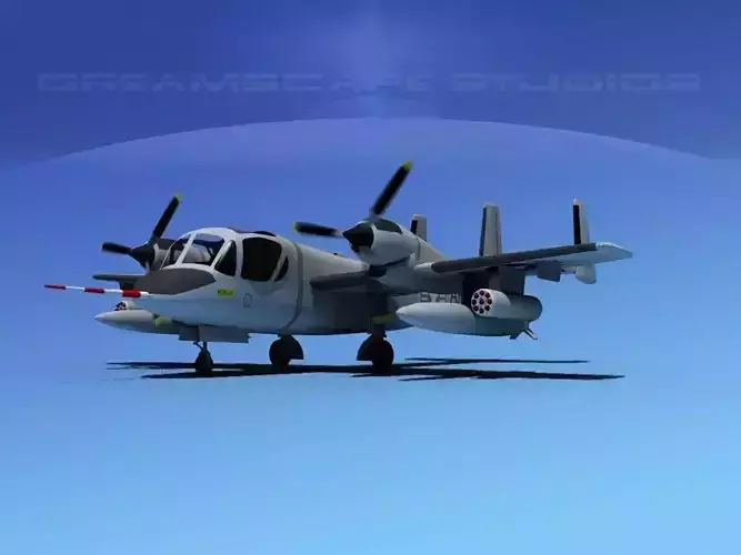Grumman OV-1D Mohawk V06 3D model Grumman OV-1D Mohawk V06 3D model