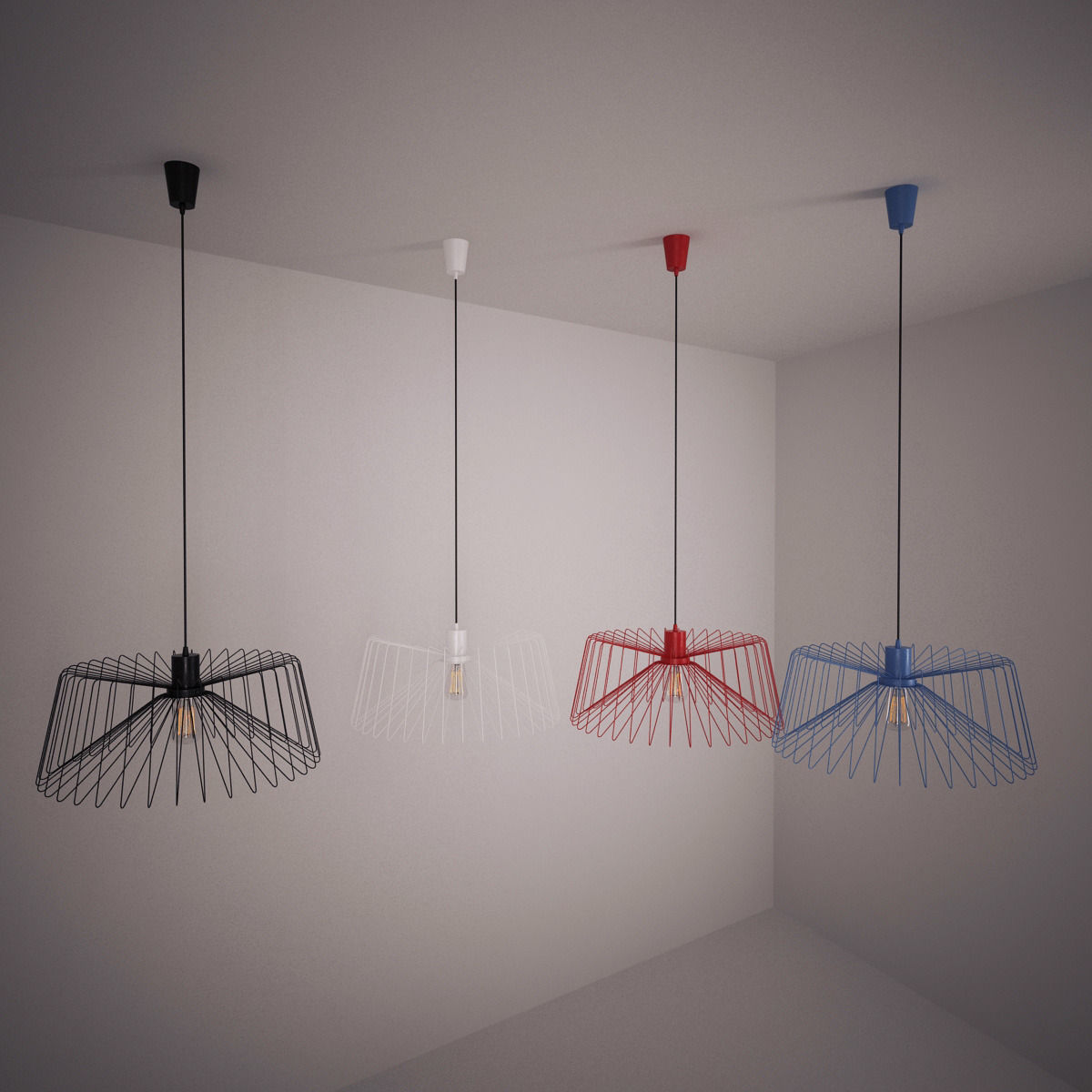Lamp pendant light - wire 3D model_5