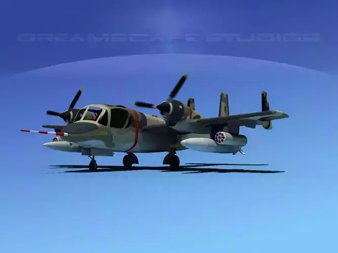 Grumman OV-1D Mohawk V10 3D model Grumman OV-1D Mohawk V10 3D model
