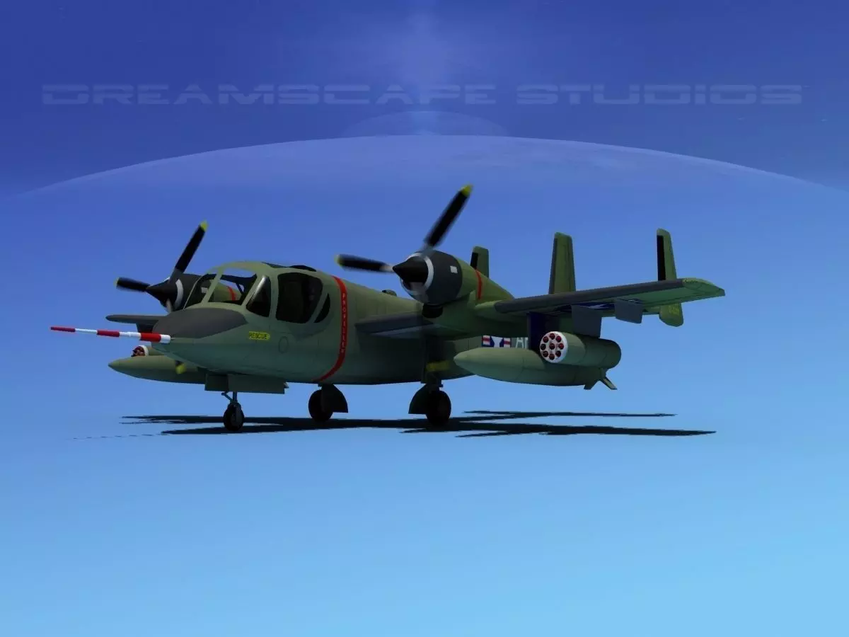 Grumman OV-1D Mohawk V12 3D model_0