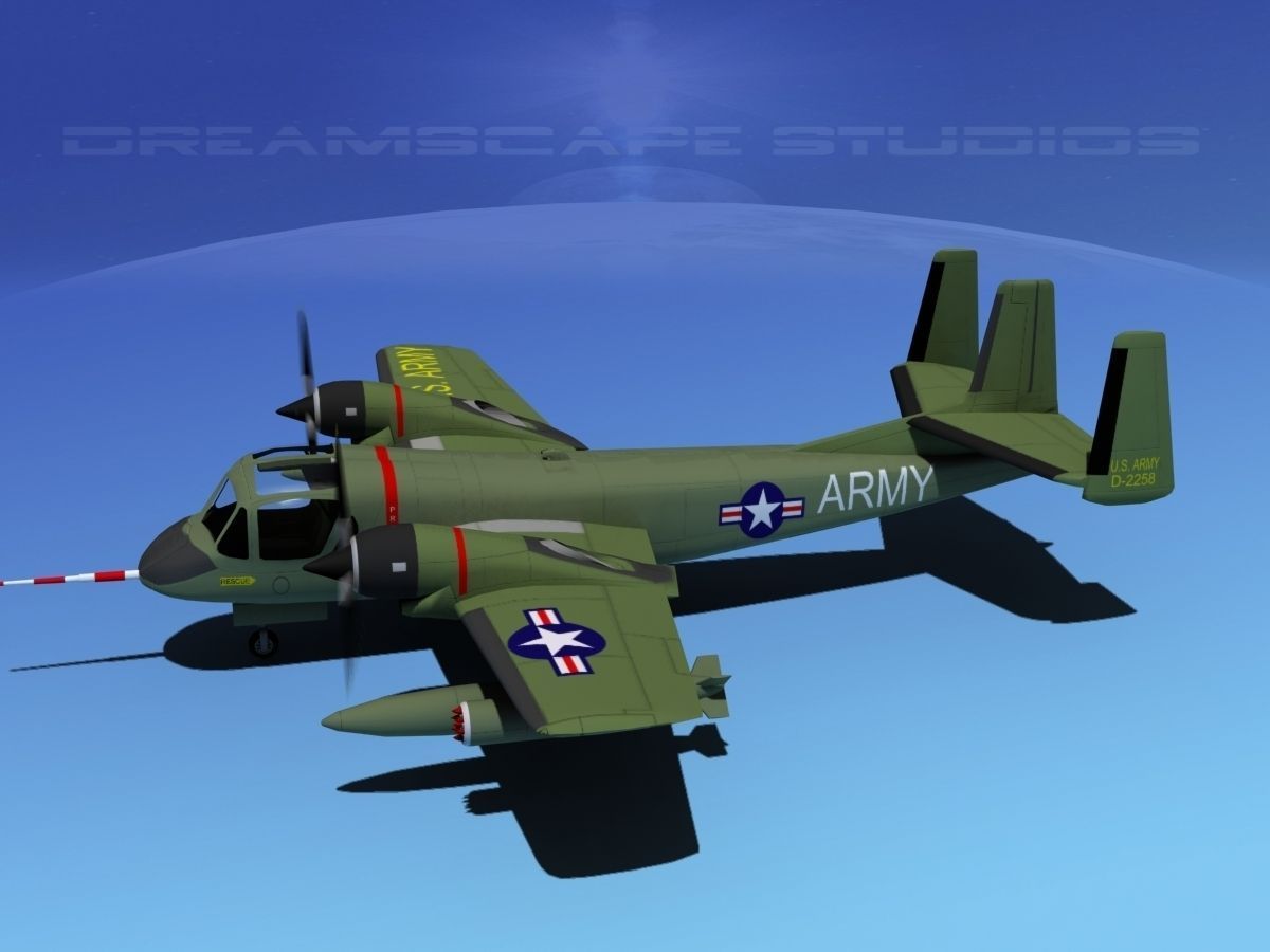 Grumman OV-1D Mohawk V12 3D model_7