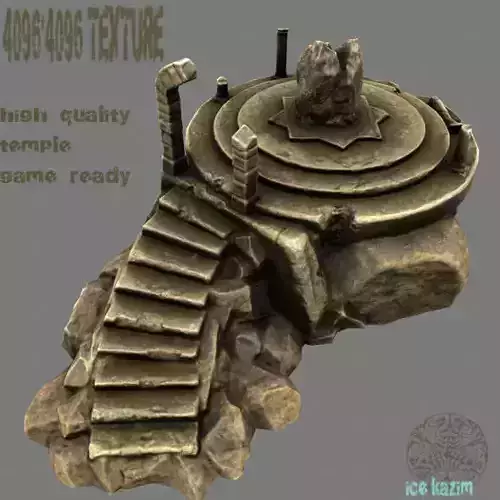 temple stone structure with stairs leading up to it