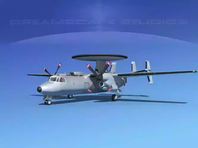 Grumman E-2C Hawkeye Bare Metal 3D model