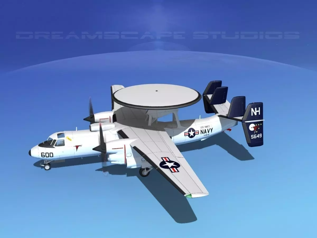 Grumman E-2C Hawkeye V14 3D model_0