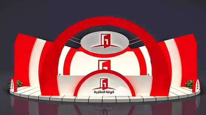 booth exhibition Low-poly 3D model