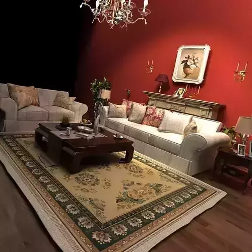 Sofa living room with walls and furniture