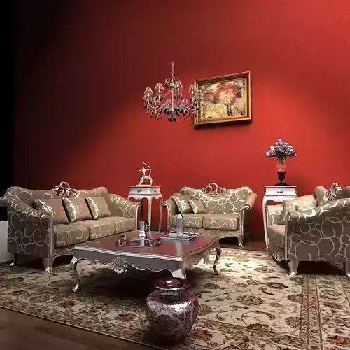 Sofa living room with walls and furniture