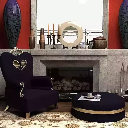 Sofa living room with fireplace