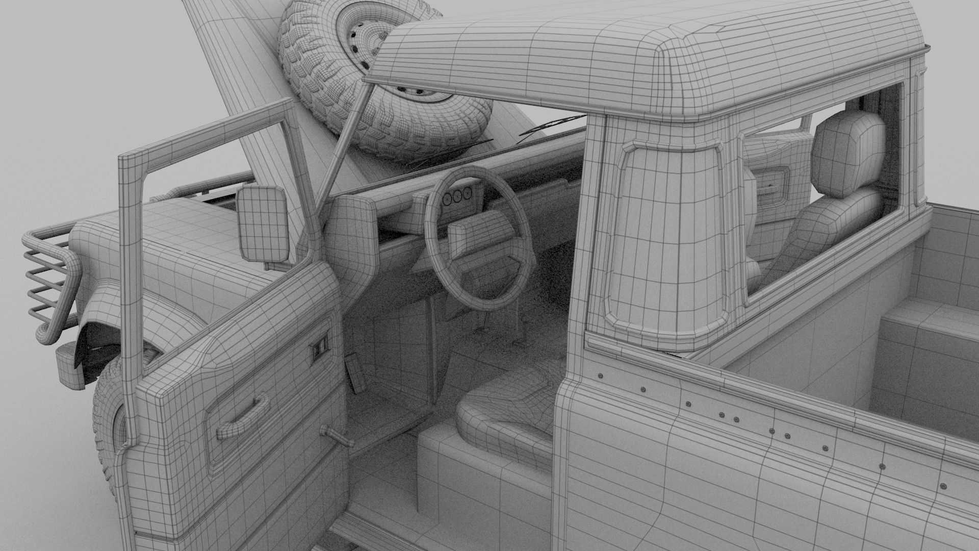 Full Land Rover Defender 90 Pick Up 3D model_55