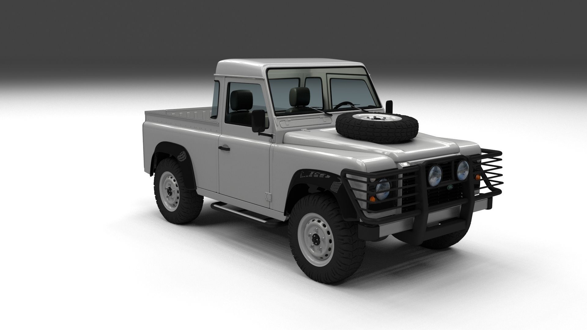 Full Land Rover Defender 90 Pick Up 3D model_14