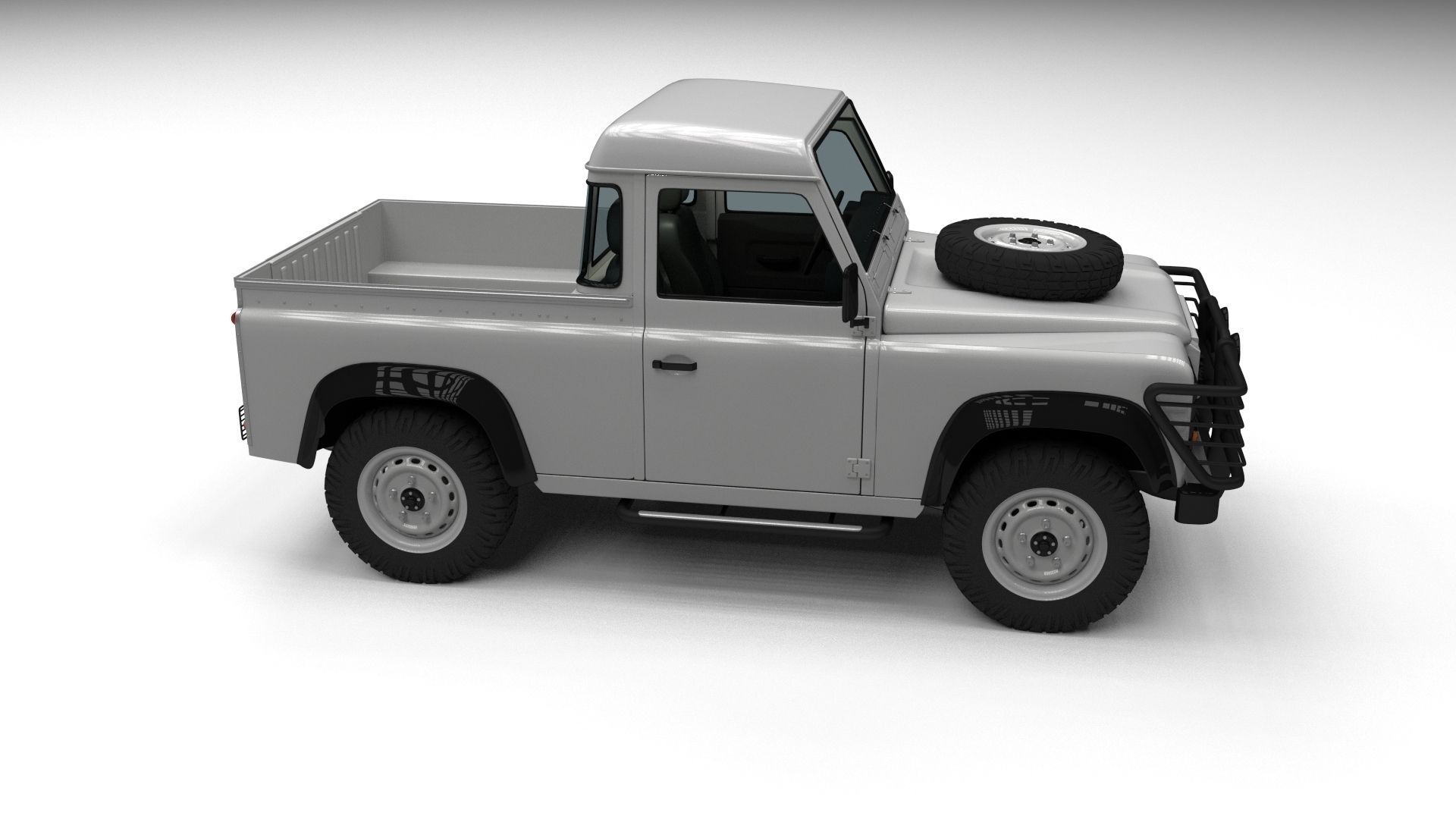 Full Land Rover Defender 90 Pick Up 3D model_22
