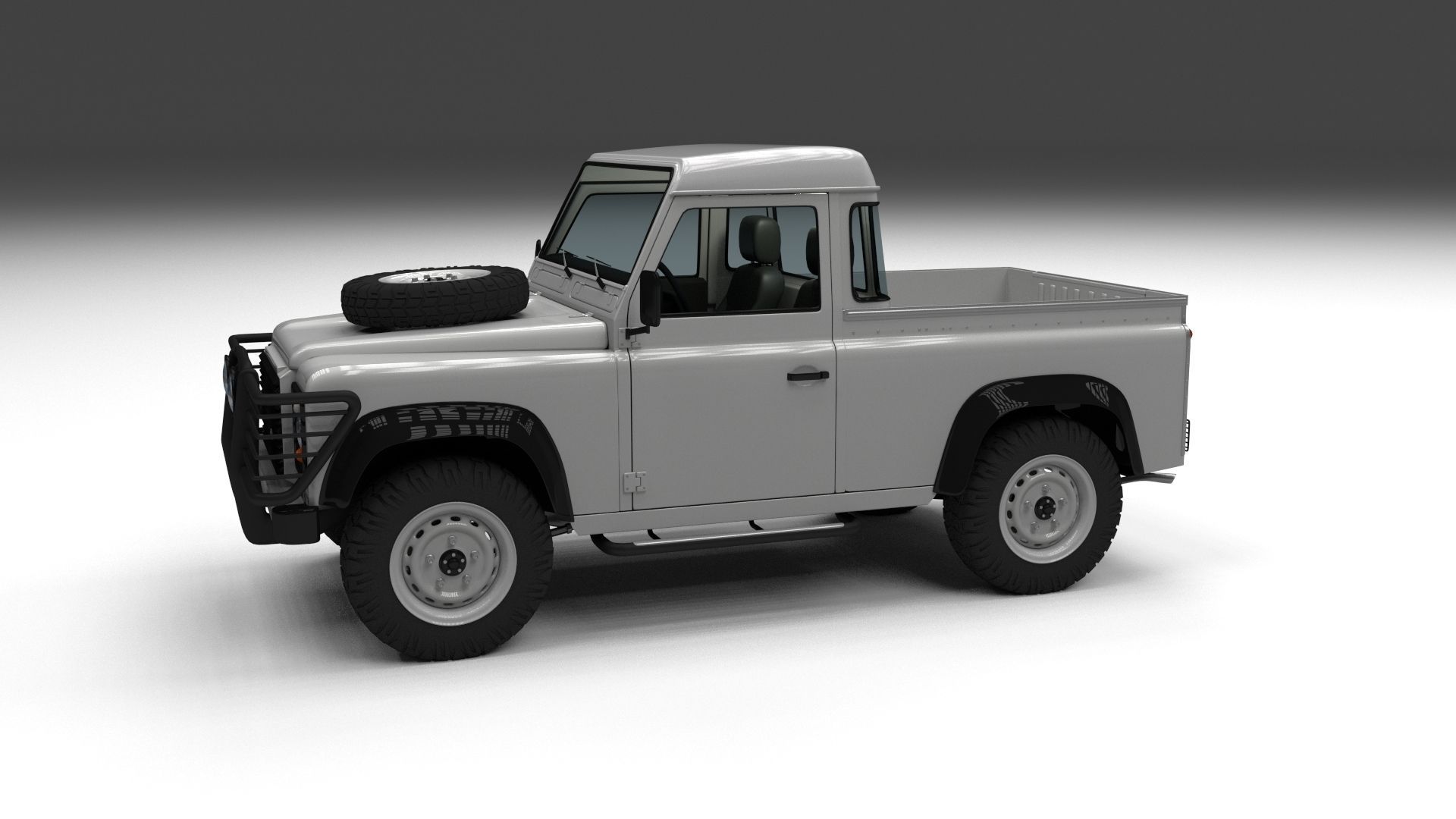 Full Land Rover Defender 90 Pick Up 3D model_32