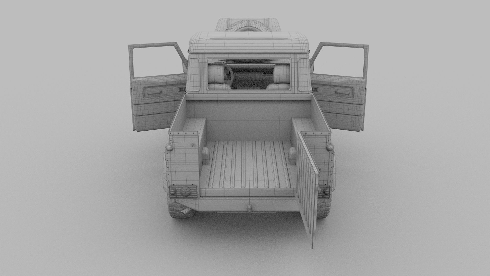 Full Land Rover Defender 90 Pick Up 3D model_46